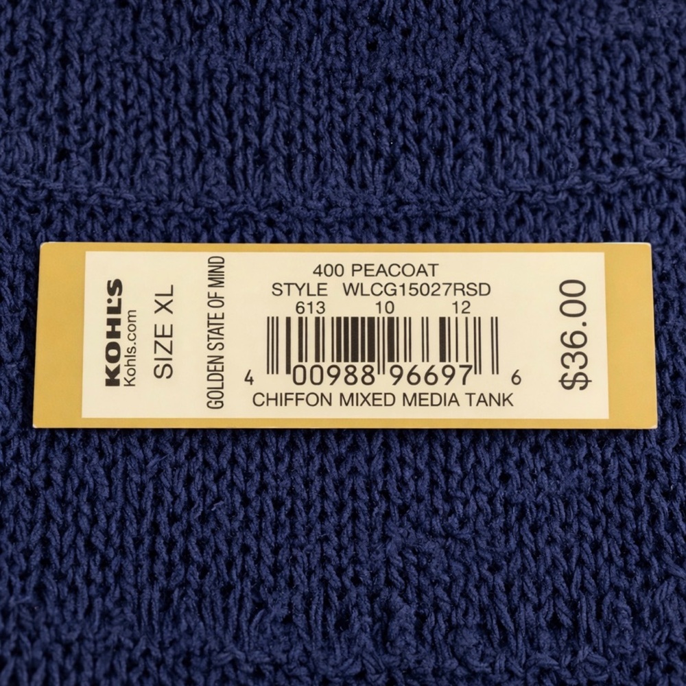 LC Lauren Conrad Chiffon Mixed Media Tank in Peacoat Navy ~ Size: XL ~ NWT - Picture 14 of 16